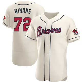 Authentic Men's Allan Winans Atlanta Braves Alternate Jersey - Cream
