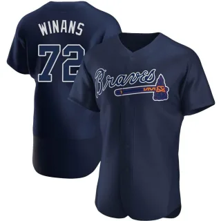 Authentic Men's Allan Winans Atlanta Braves Alternate Team Name Jersey - Navy