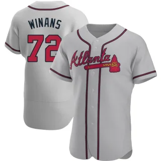 Authentic Men's Allan Winans Atlanta Braves Road Jersey - Gray