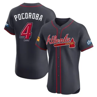 Elite Men's Biff Pocoroba Atlanta Braves 2025 Speedway Classic Alternate Jersey - Navy