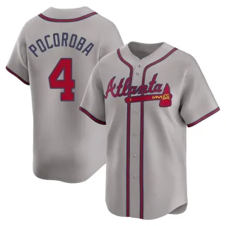 Limited Men's Biff Pocoroba Atlanta Braves Away Jersey - Gray