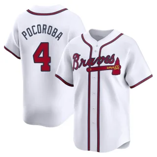Limited Men's Biff Pocoroba Atlanta Braves Home Jersey - White