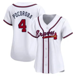 Limited Women's Biff Pocoroba Atlanta Braves Home Jersey - White