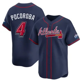 Limited Youth Biff Pocoroba Atlanta Braves 2025 Speedway Classic Alternate Jersey - Navy