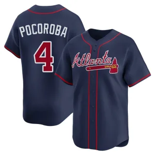 Limited Youth Biff Pocoroba Atlanta Braves Alternate Jersey - Navy
