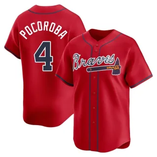 Limited Youth Biff Pocoroba Atlanta Braves Alternate Jersey - Red