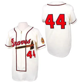 Replica Men's Hank Aaron Atlanta Braves Throwback Jersey - White