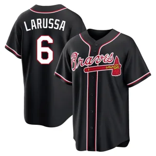 Replica Men's Tony Larussa Atlanta Braves Fashion Out Jersey - Black