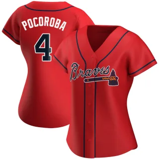 Replica Women's Biff Pocoroba Atlanta Braves Alternate Jersey - Red