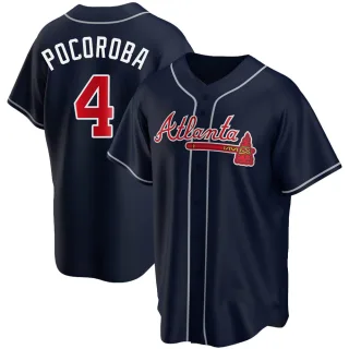 Replica Youth Biff Pocoroba Atlanta Braves Alternate Jersey - Navy
