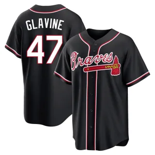 Replica Youth Tom Glavine Atlanta Braves Fashion Out Jersey - Black