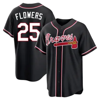 Replica Youth Tyler Flowers Atlanta Braves Fashion Out Jersey - Black